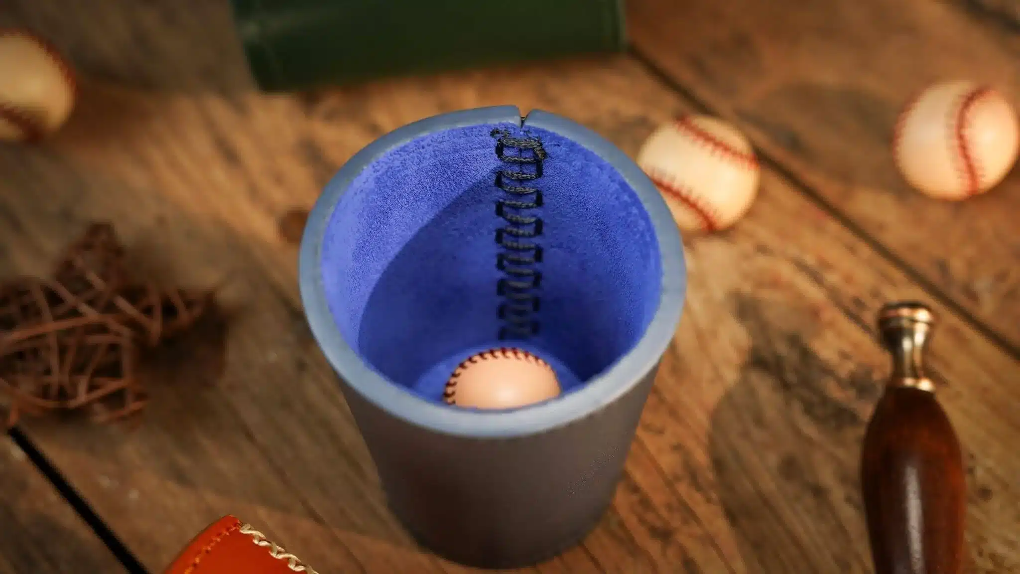 LEATHER CHOP CUP 2.0 - Bleu surf