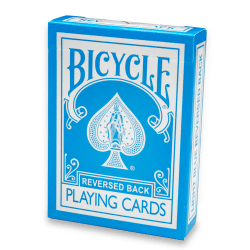 Voorkant van Light Blue Bicycle Reversed Playing Cards doosje voor kaarttrucs