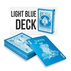 Light Blue Bicycle Reversed Playing Cards in lichtblauw, speelkaarten voor goochelaars